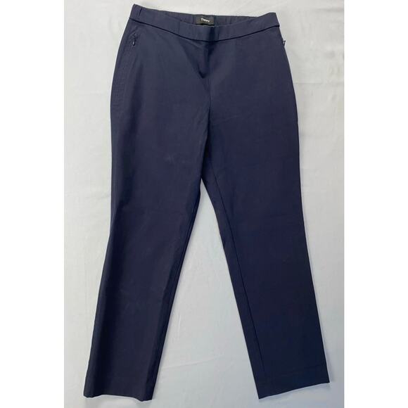 Theory 'Basic Pull On Pant' in Dark Night Approach Twill. Navy, Women's 2. NWT! - Picture 1 of 7